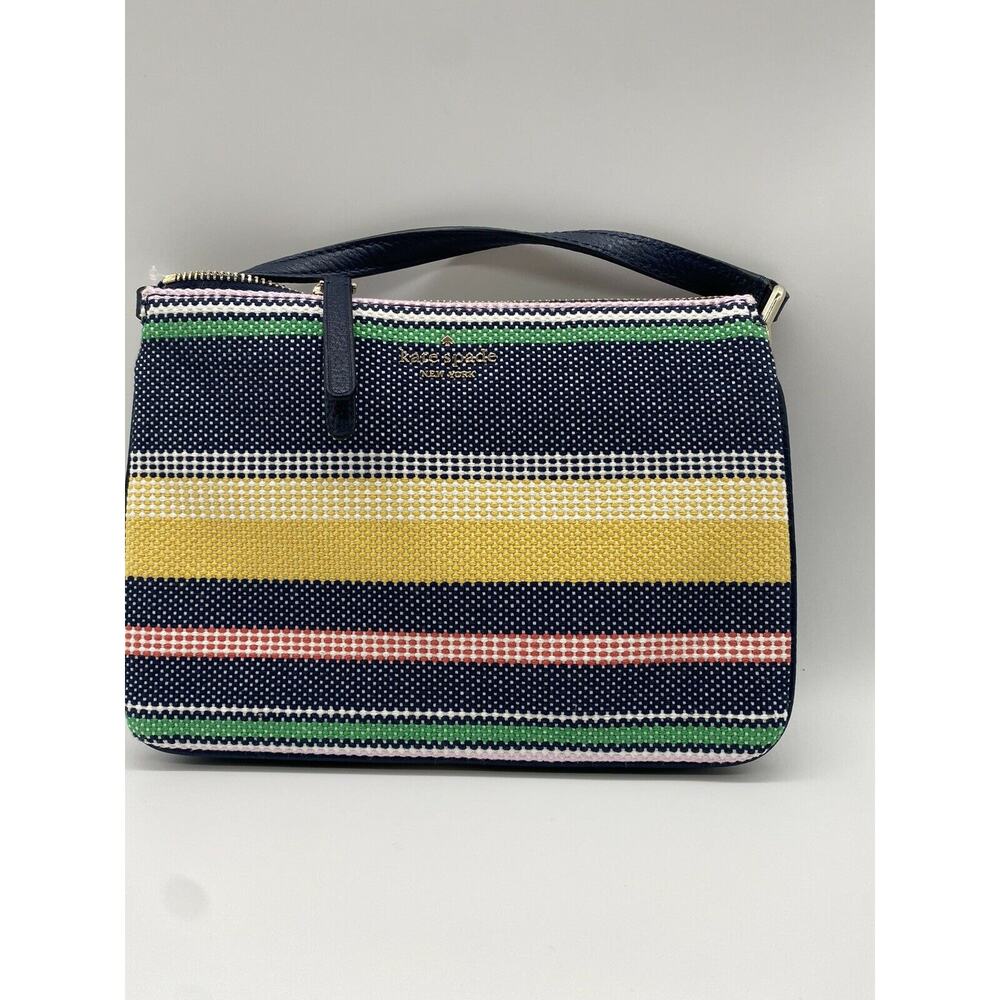 Kate Spade Jackson Boardwalk Stripe Triple Gusset Crossbody Bag Multi(974) NEW - Picture 2 of 10